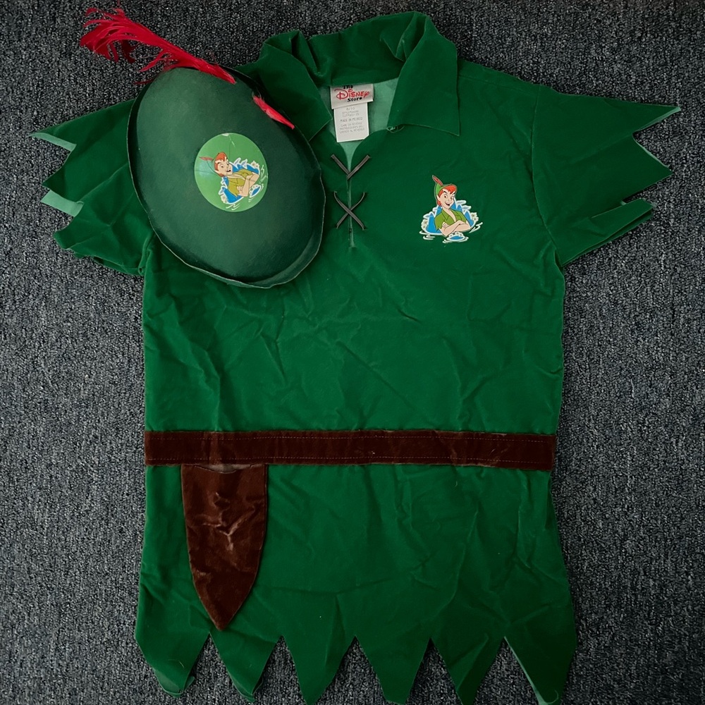 Vintage Disney Store Green Peter Pan Halloween Costume Size 8/10
